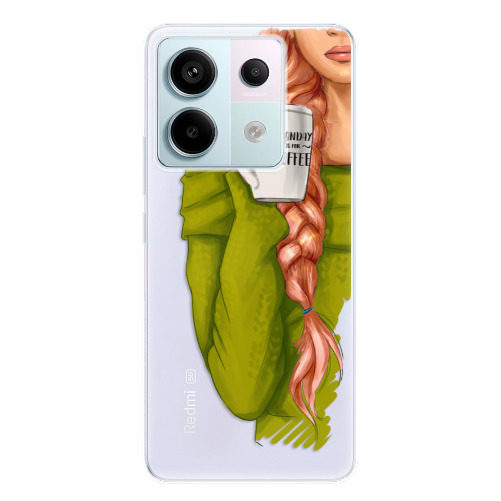 Odolné silikónové puzdro iSaprio - My Coffe and Redhead Girl - Xiaomi Redmi Note 13 Pro 5G / Poco X6 5G