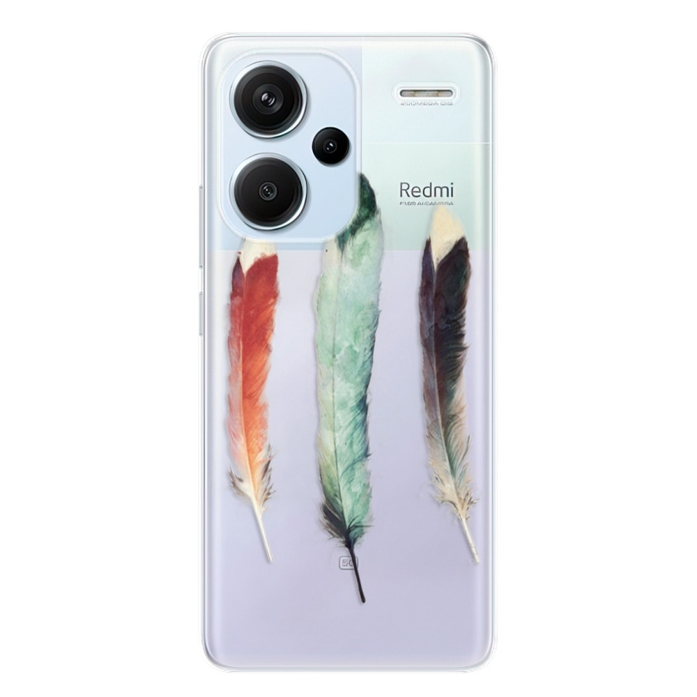 Odolné silikónové puzdro iSaprio - Three Feathers - Xiaomi Redmi Note 13 Pro+ 5G