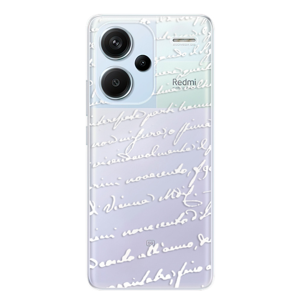 Odolné silikónové puzdro iSaprio - Handwriting 01 - white - Xiaomi Redmi Note 13 Pro+ 5G