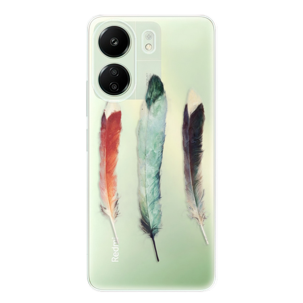 Odolné silikónové puzdro iSaprio - Three Feathers - Xiaomi Redmi 13C