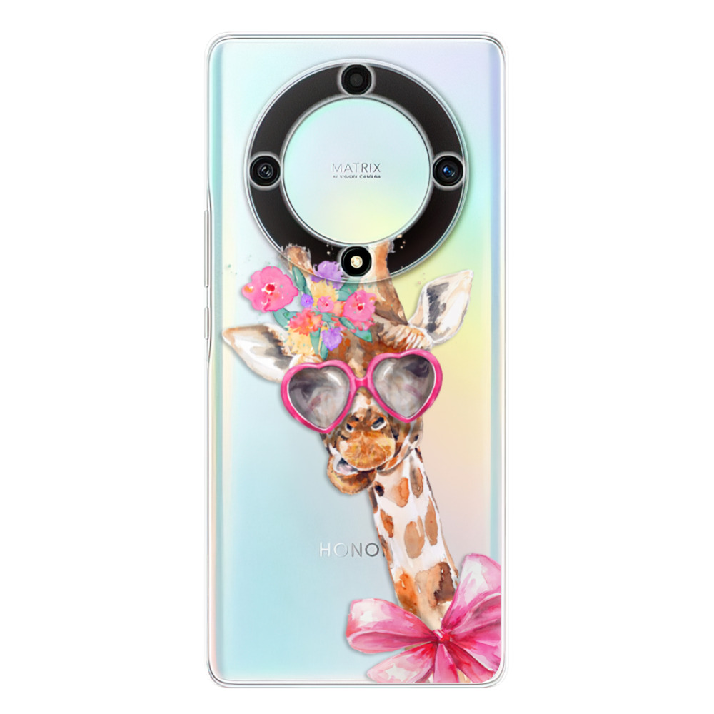 Odolné silikónové puzdro iSaprio - Lady Giraffe - Honor Magic5 Lite 5G
