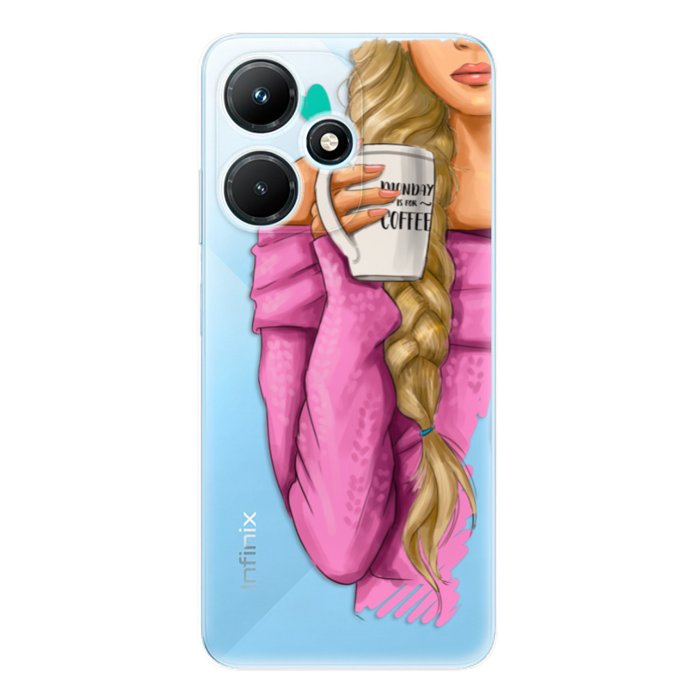 Odolné silikónové puzdro iSaprio - My Coffe and Blond Girl - Infinix Hot 30i