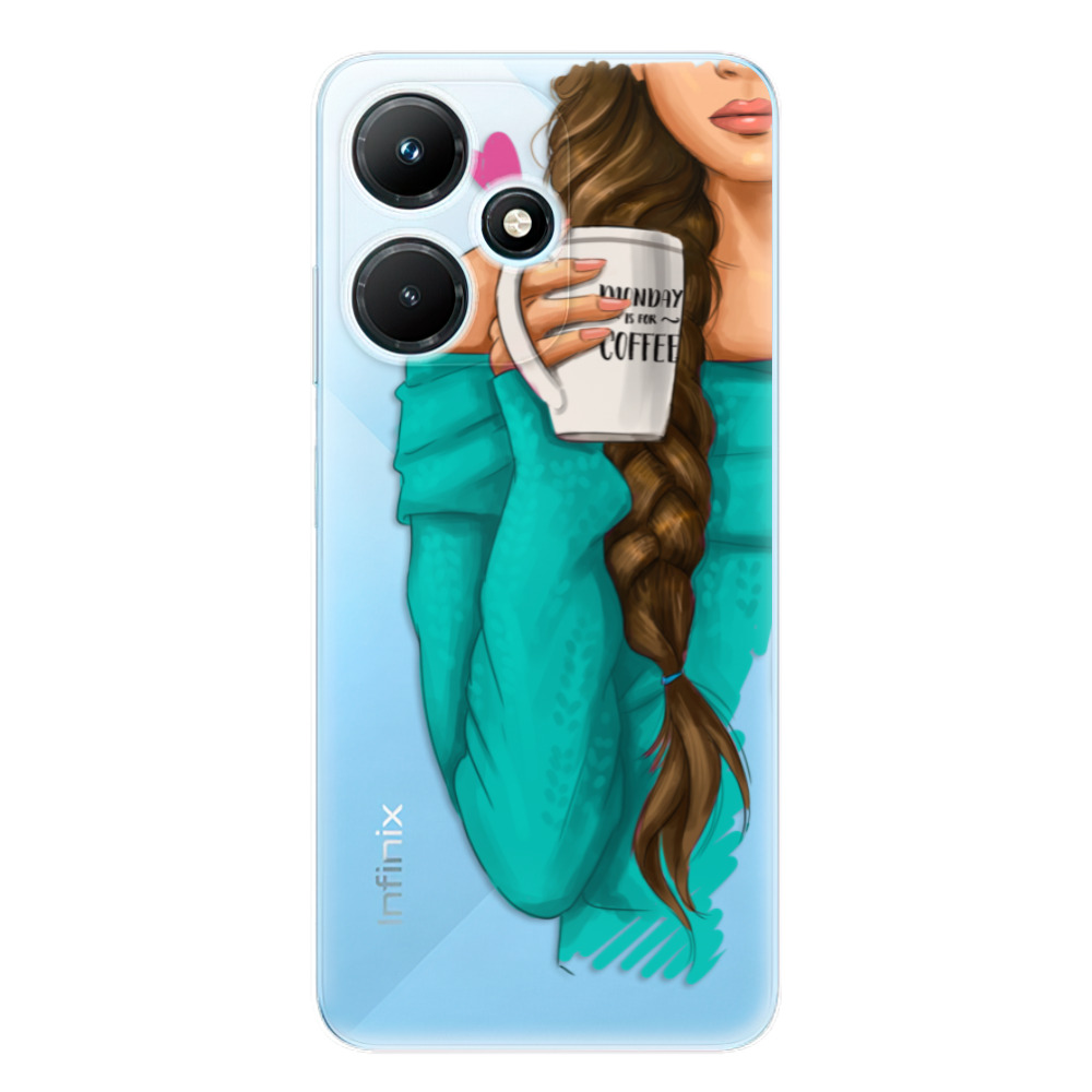 Odolné silikónové puzdro iSaprio - My Coffe and Brunette Girl - Infinix Hot 30i