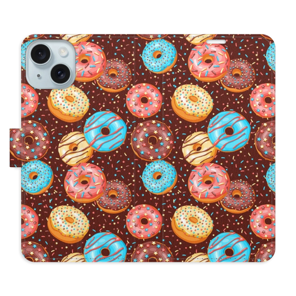 Flipové puzdro iSaprio - Donuts Pattern - iPhone 15 Plus
