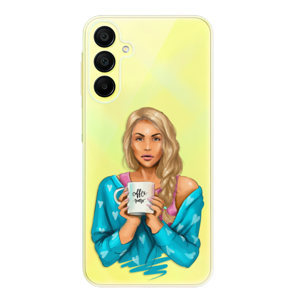 Odolné silikónové puzdro iSaprio - Coffe Now - Blond - Samsung Galaxy A15 / A15 5G