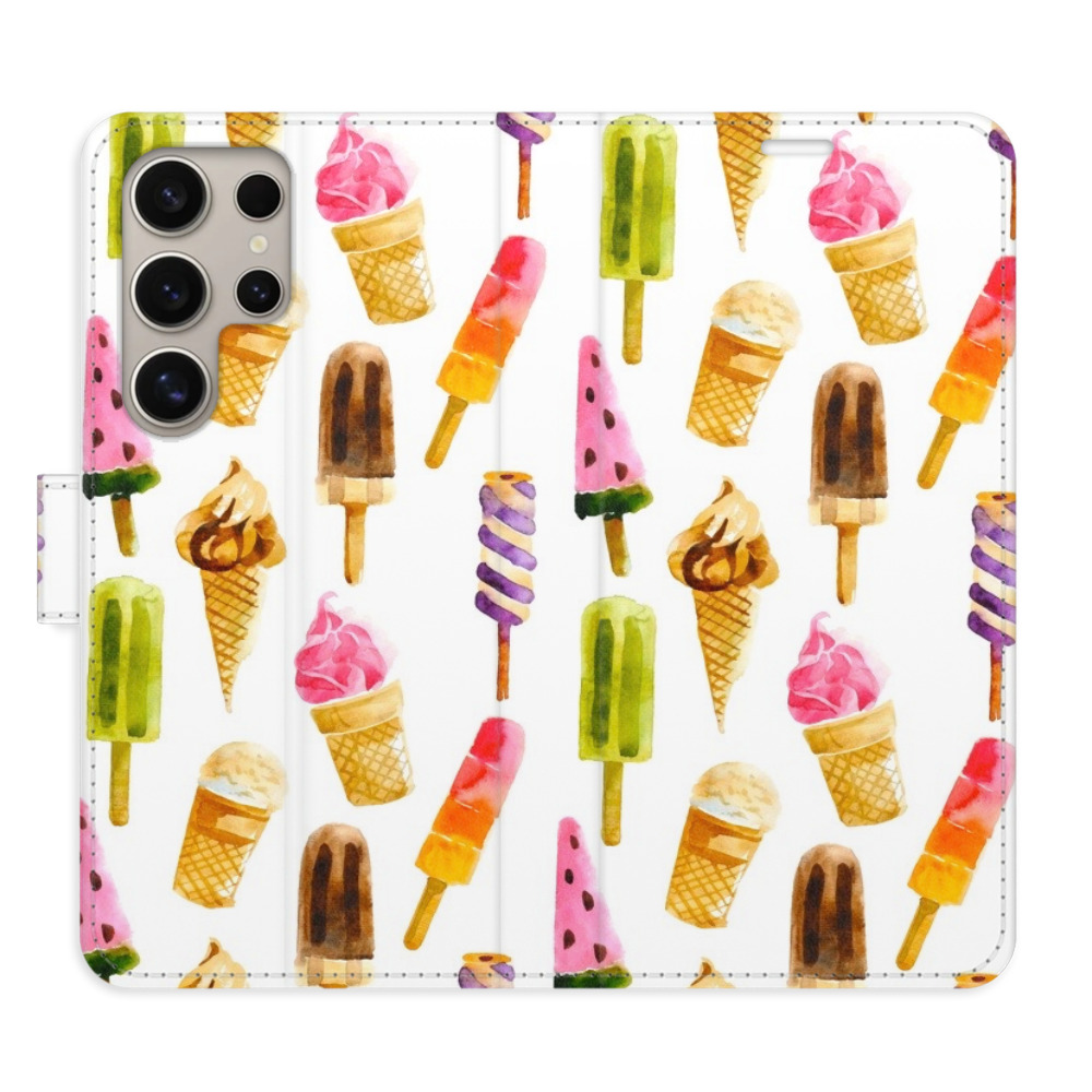 Flipové puzdro iSaprio - Ice Cream Pattern - Samsung Galaxy S24 Ultra