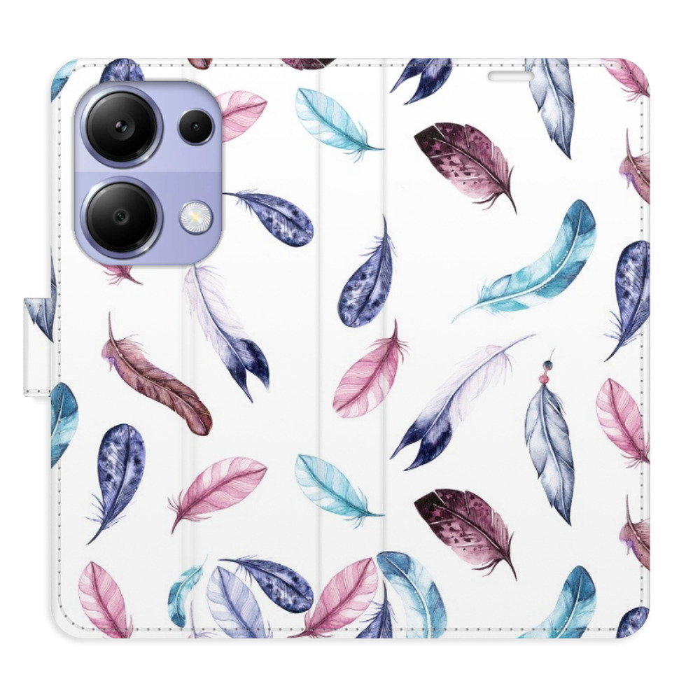 Flipové puzdro iSaprio - Colorful Feathers - Xiaomi Redmi Note 13 Pro