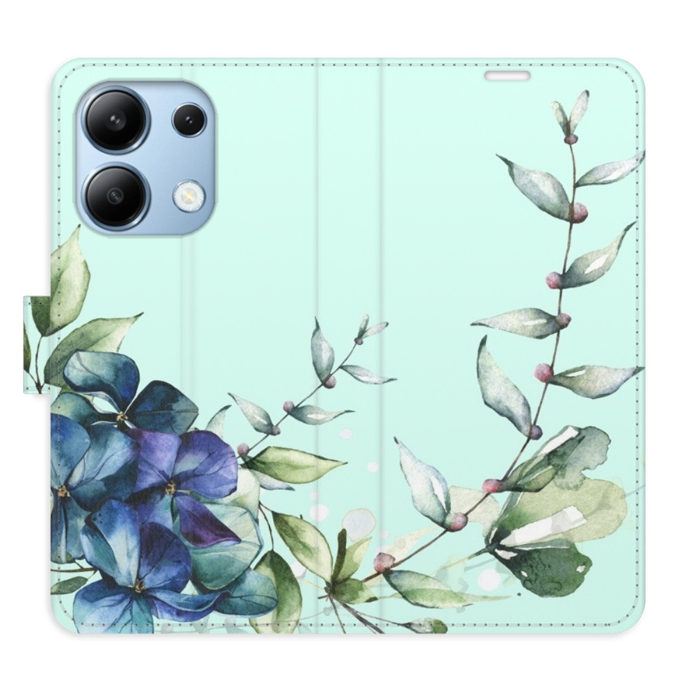 Flipové puzdro iSaprio - Blue Flowers - Xiaomi Redmi Note 13