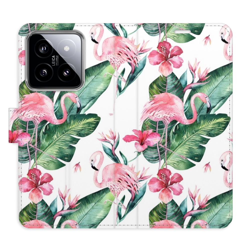 Flipové puzdro iSaprio - Flamingos Pattern - Xiaomi 14