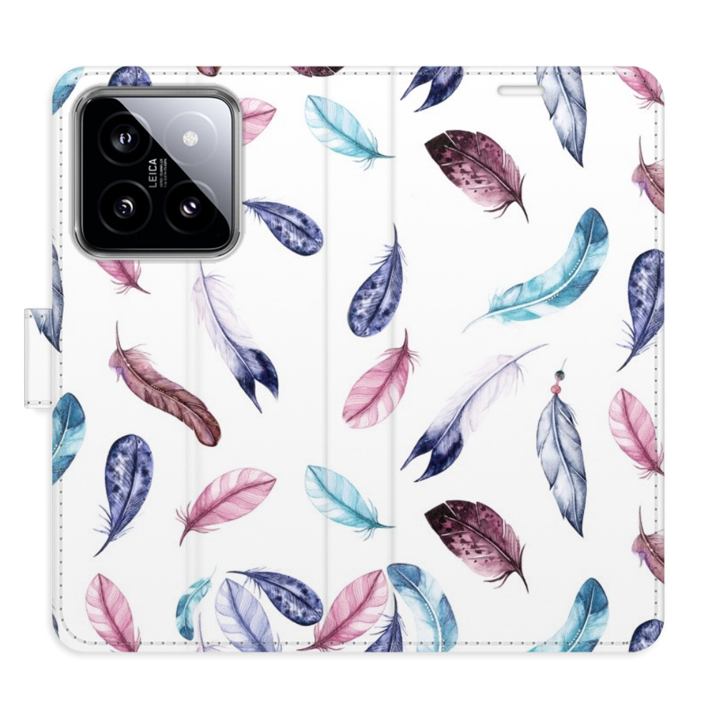 Flipové puzdro iSaprio - Colorful Feathers - Xiaomi 14