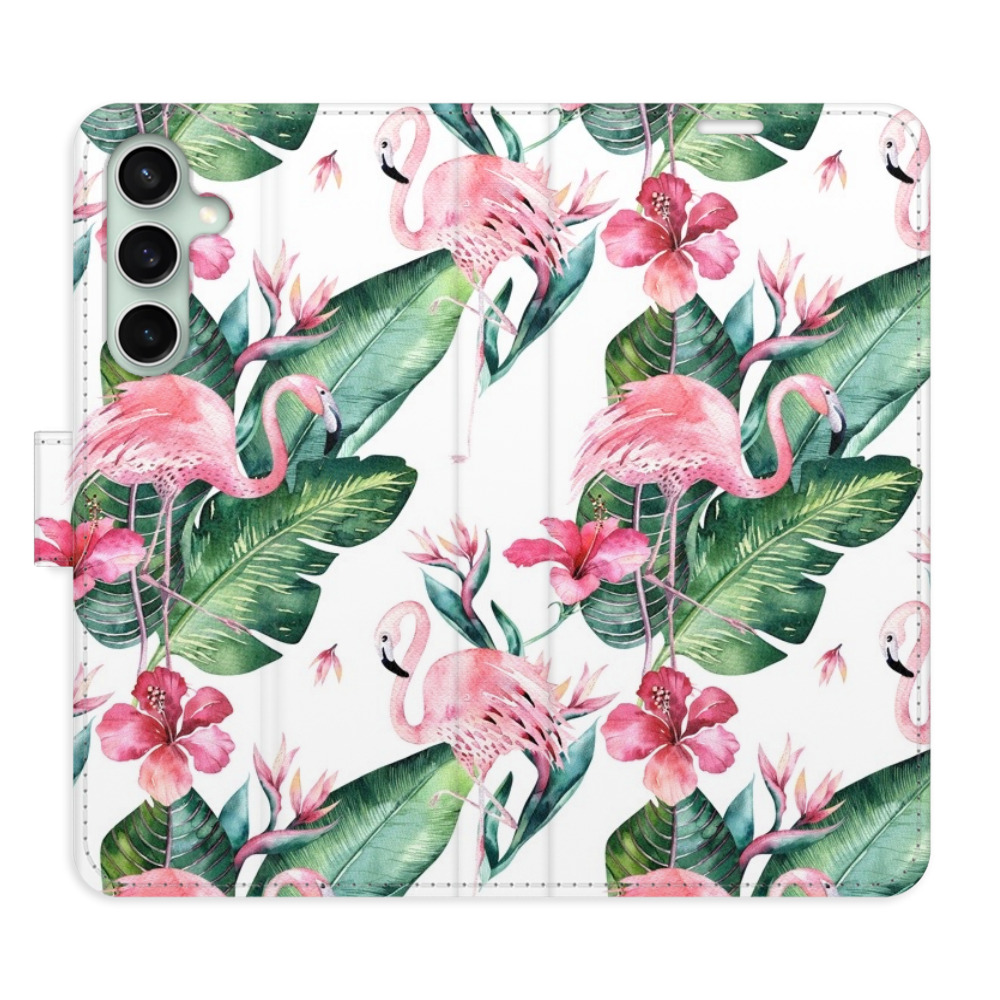 Flipové puzdro iSaprio - Flamingos Pattern - Samsung Galaxy S23 FE
