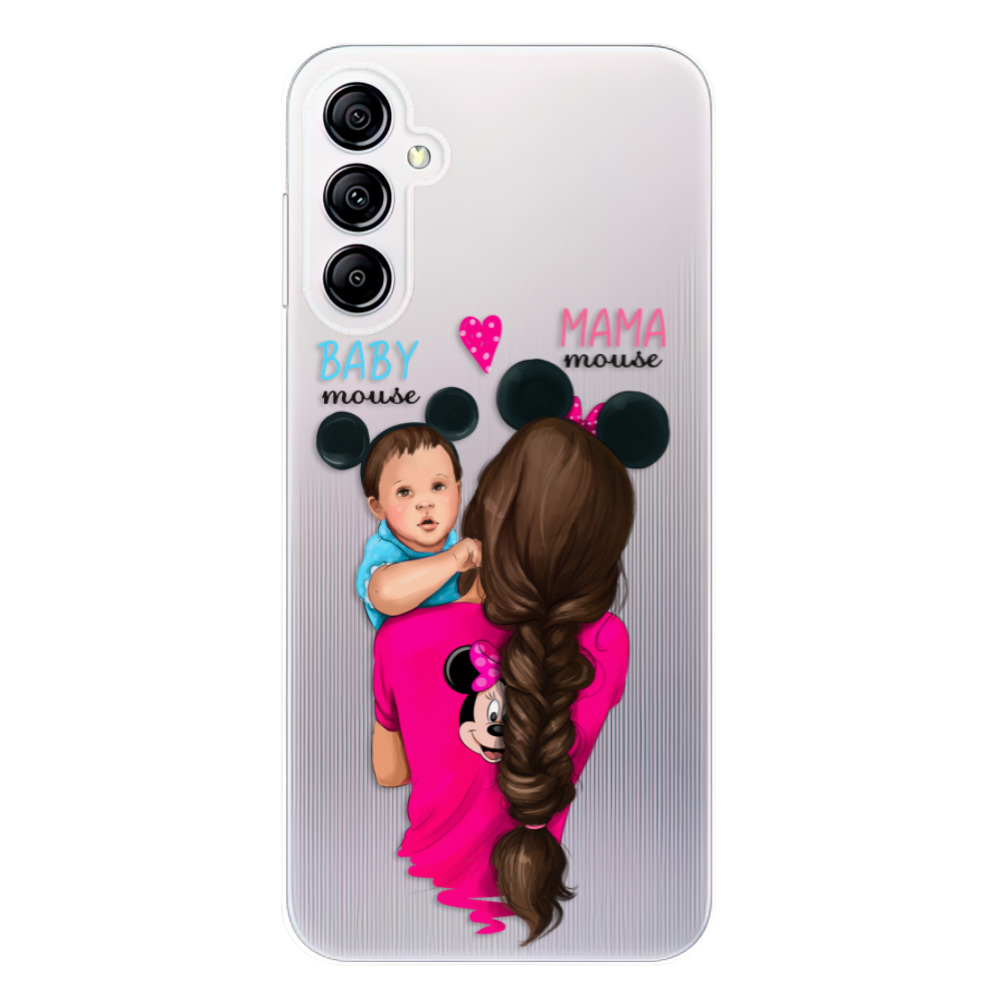 Odolné silikónové puzdro iSaprio - Mama Mouse Brunette and Boy - Samsung Galaxy A14 / A14 5G