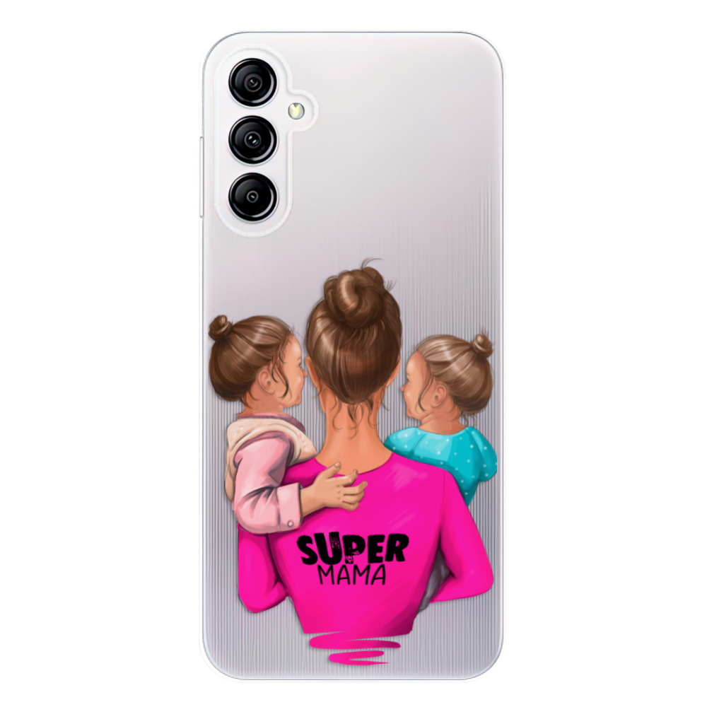 Odolné silikónové puzdro iSaprio - Super Mama - Two Girls - Samsung Galaxy A14 / A14 5G