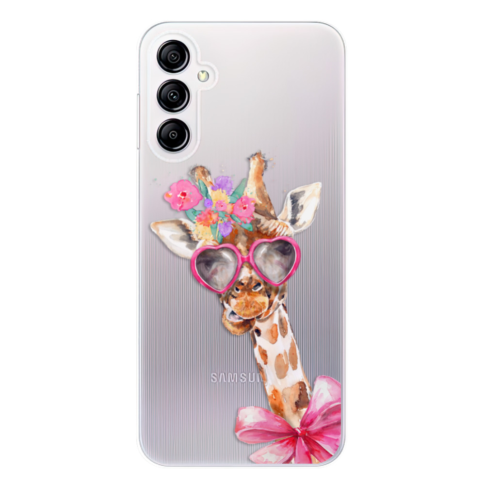 Odolné silikónové puzdro iSaprio - Lady Giraffe - Samsung Galaxy A14 / A14 5G