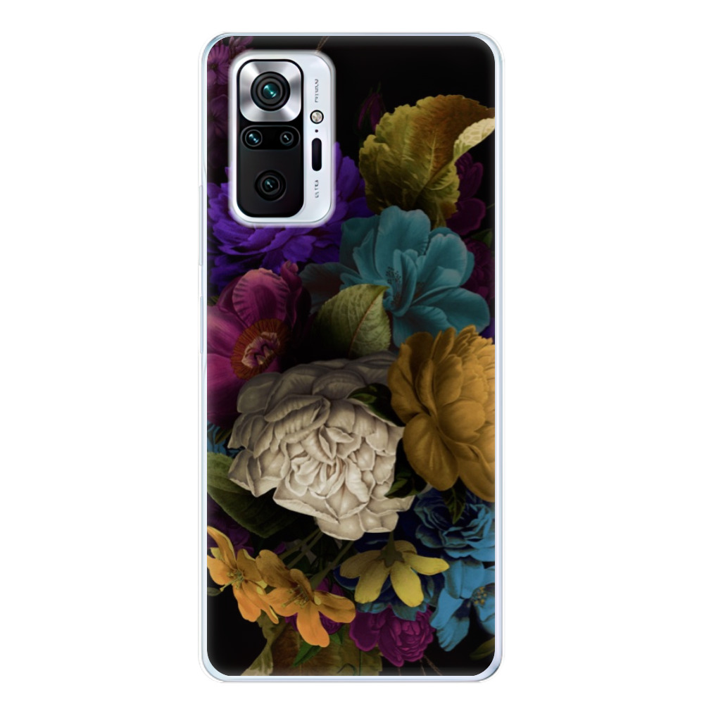 Odolné silikónové puzdro iSaprio - Dark Flowers - Xiaomi Redmi Note 10 Pro