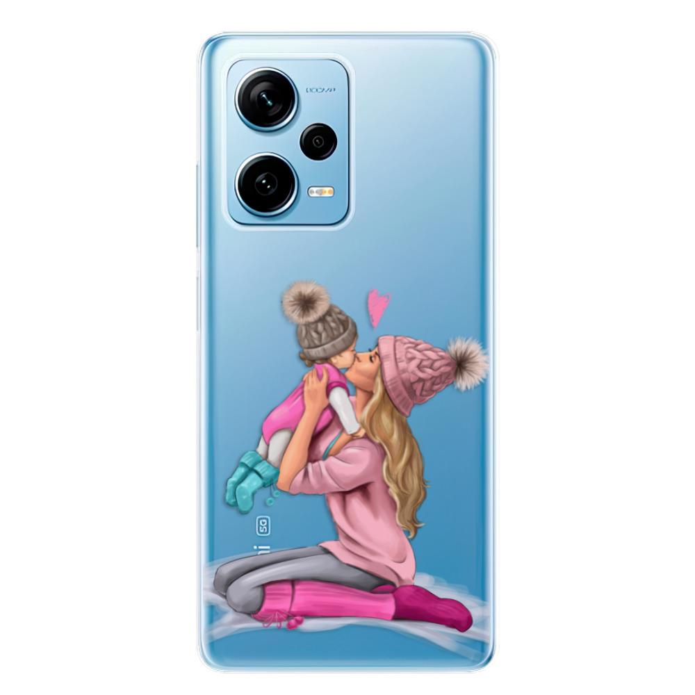 Odolné silikónové puzdro iSaprio - Kissing Mom - Blond and Girl - Xiaomi Redmi Note 12 Pro+ 5G