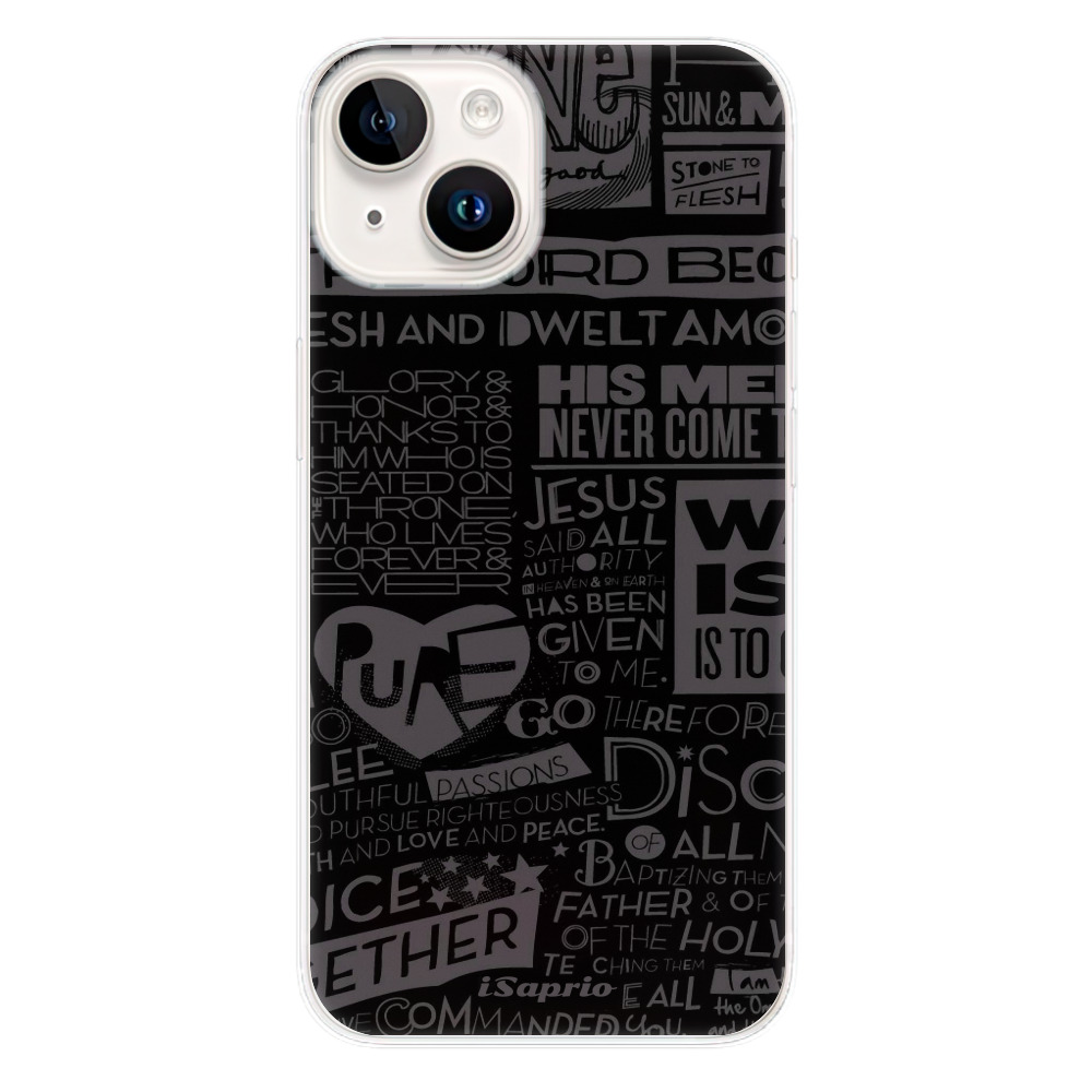Odolné silikónové puzdro iSaprio - Text 01 - iPhone 15