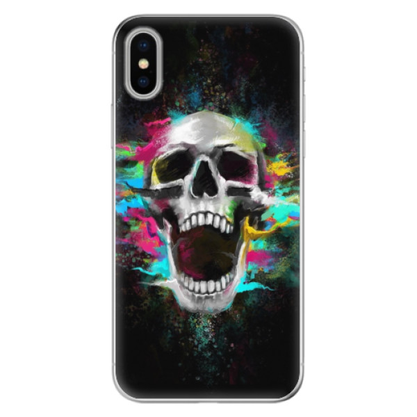 Odolné silikónové puzdro iSaprio - Skull in Colors - iPhone X