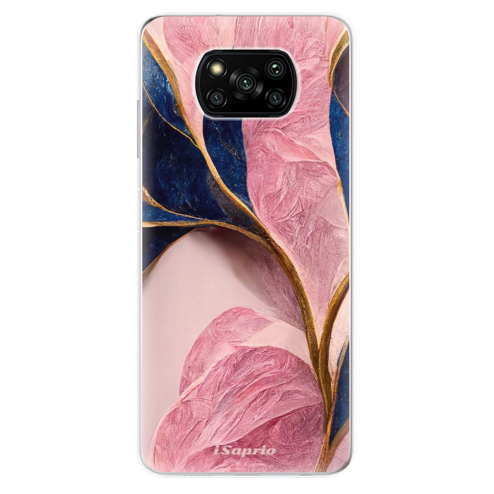 Odolné silikónové puzdro iSaprio - Pink Blue Leaves - Xiaomi Poco X3 Pro / X3 NFC