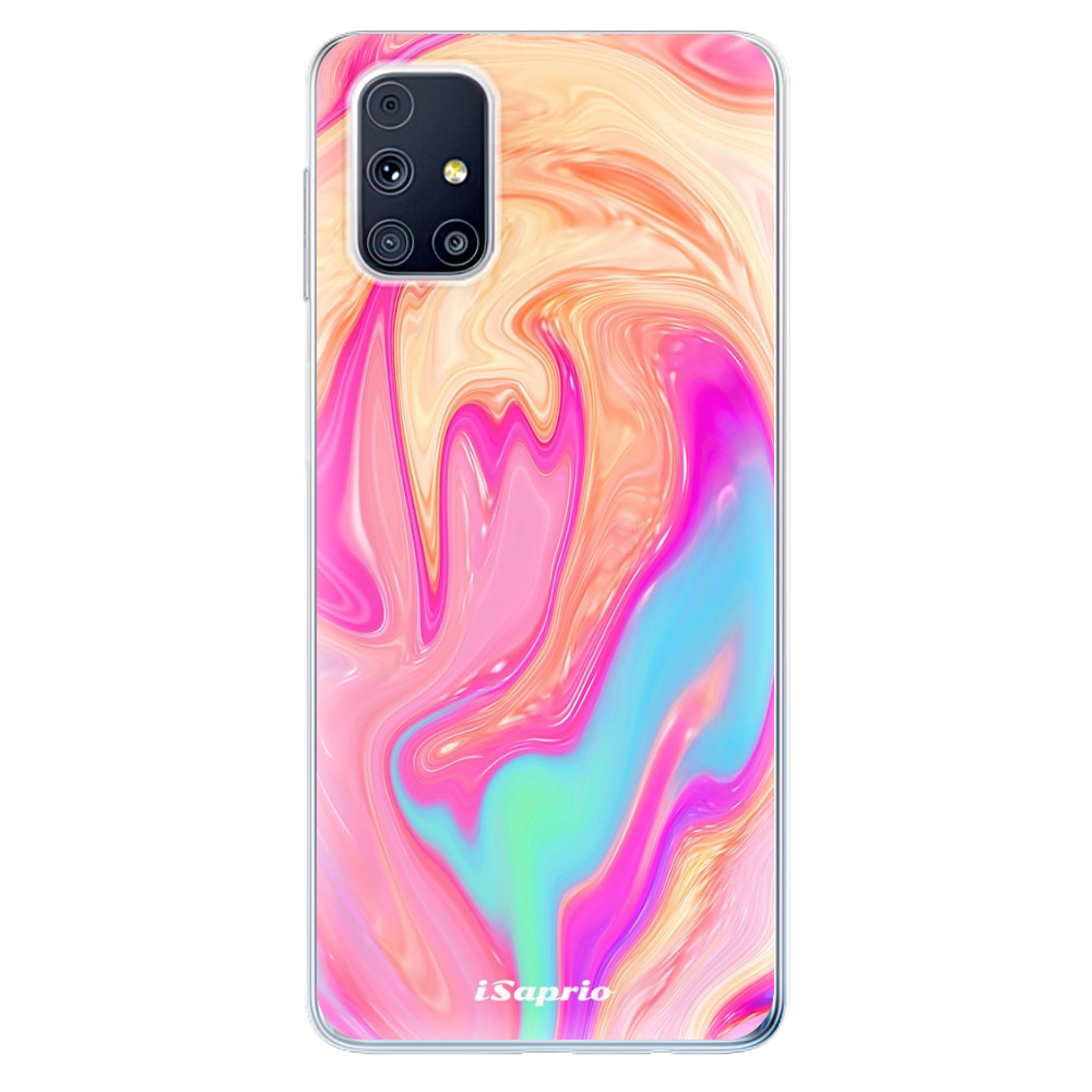 Odolné silikónové puzdro iSaprio - Orange Liquid - Samsung Galaxy M31s