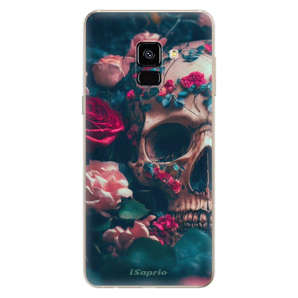 Odolné silikónové puzdro iSaprio - Skull in Roses - Samsung Galaxy A8 2018
