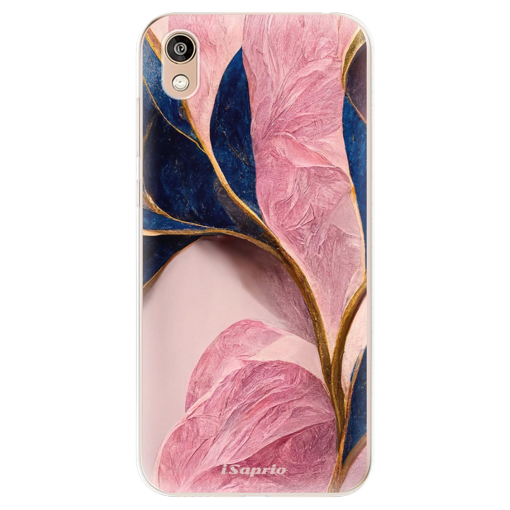 Odolné silikónové puzdro iSaprio - Pink Blue Leaves - Huawei Honor 8S