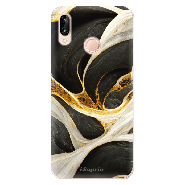 Odolné silikónové puzdro iSaprio - Black and Gold - Huawei P20 Lite