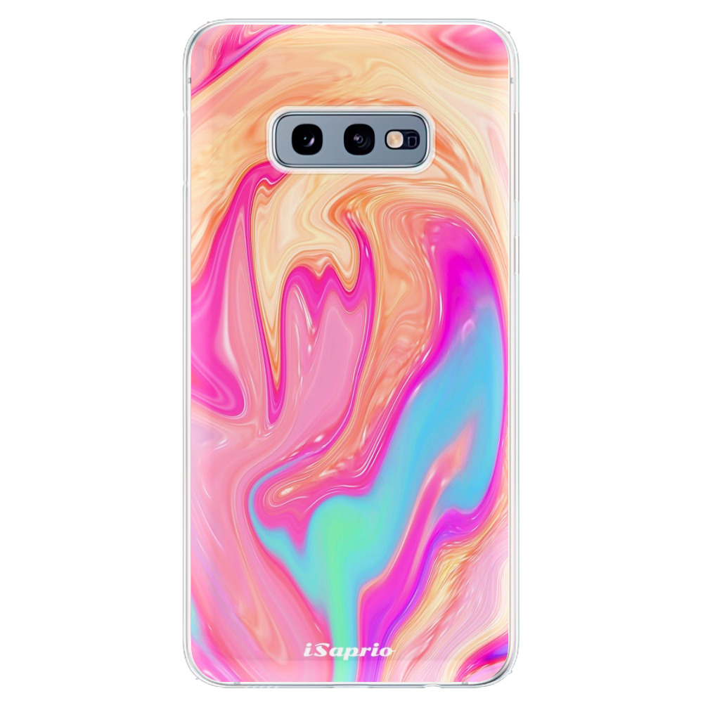 Odolné silikónové puzdro iSaprio - Orange Liquid - Samsung Galaxy S10e