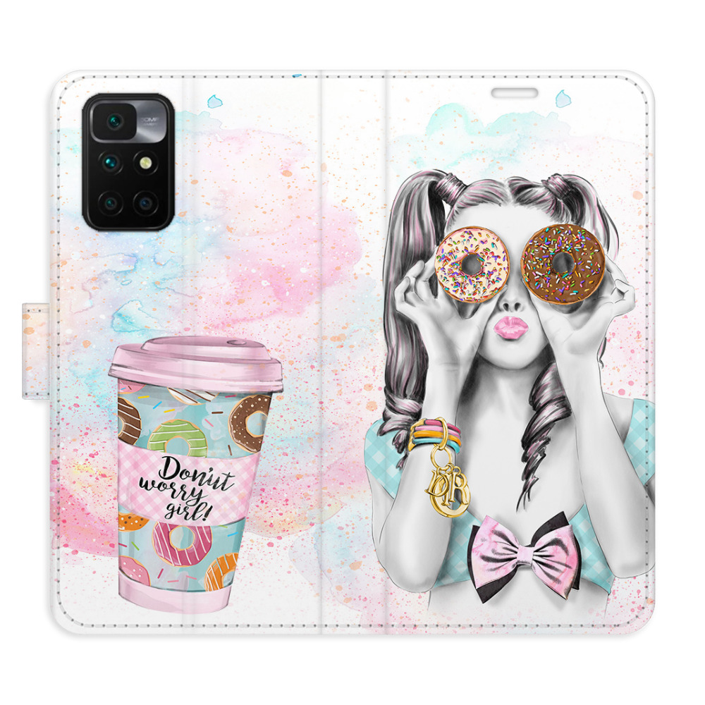 Flipové puzdro iSaprio - Donut Worry Girl - Xiaomi Redmi 10