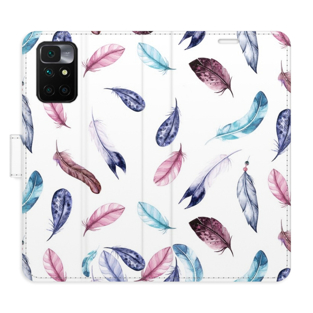 Flipové puzdro iSaprio - Colorful Feathers - Xiaomi Redmi 10