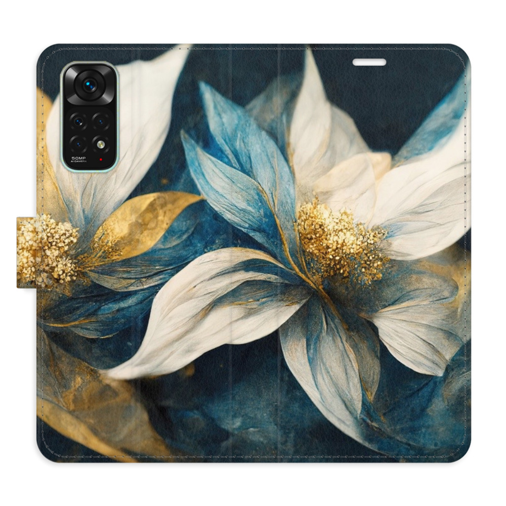 Flipové puzdro iSaprio - Gold Flowers - Xiaomi Redmi Note 11 / Note 11S