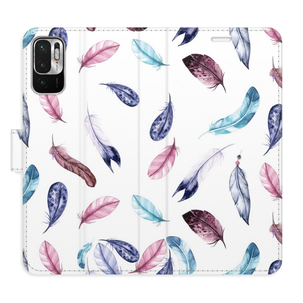 Flipové puzdro iSaprio - Colorful Feathers - Xiaomi Redmi Note 10 5G