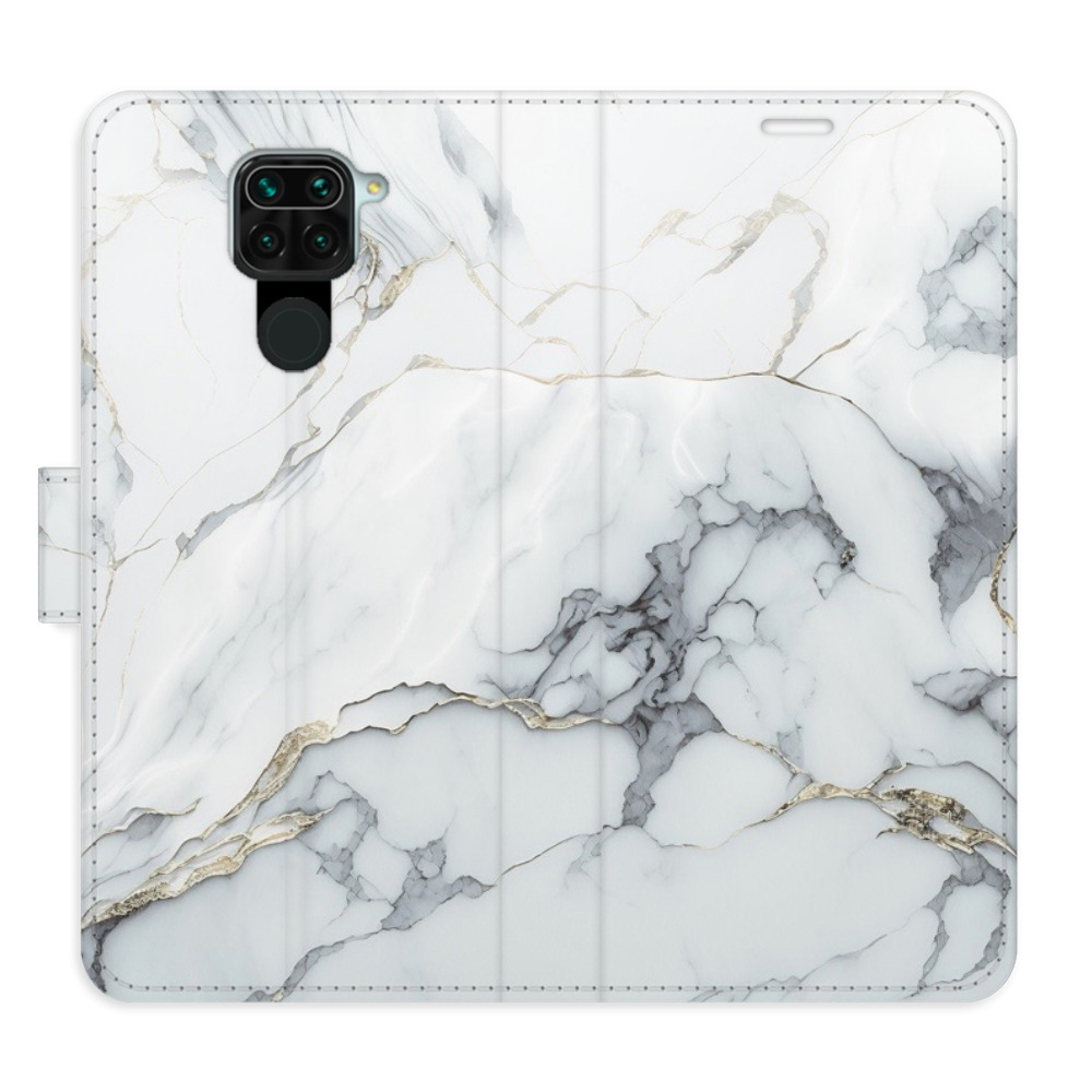 Flipové puzdro iSaprio - SilverMarble 15 - Xiaomi Redmi Note 9