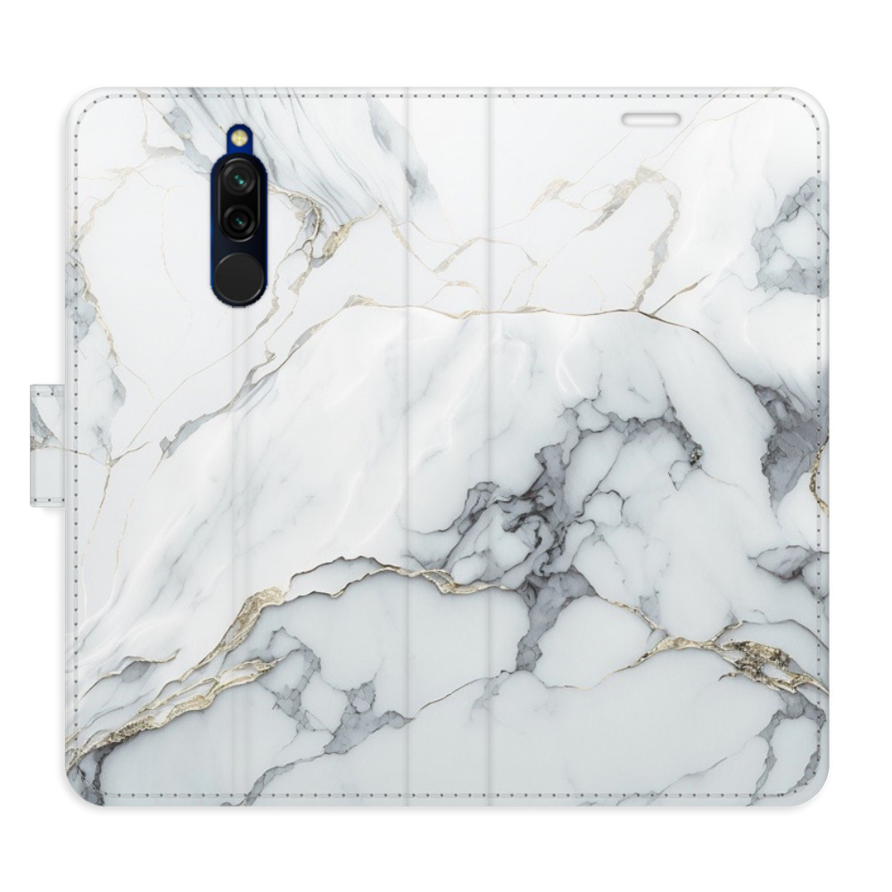 Flipové puzdro iSaprio - SilverMarble 15 - Xiaomi Redmi 8
