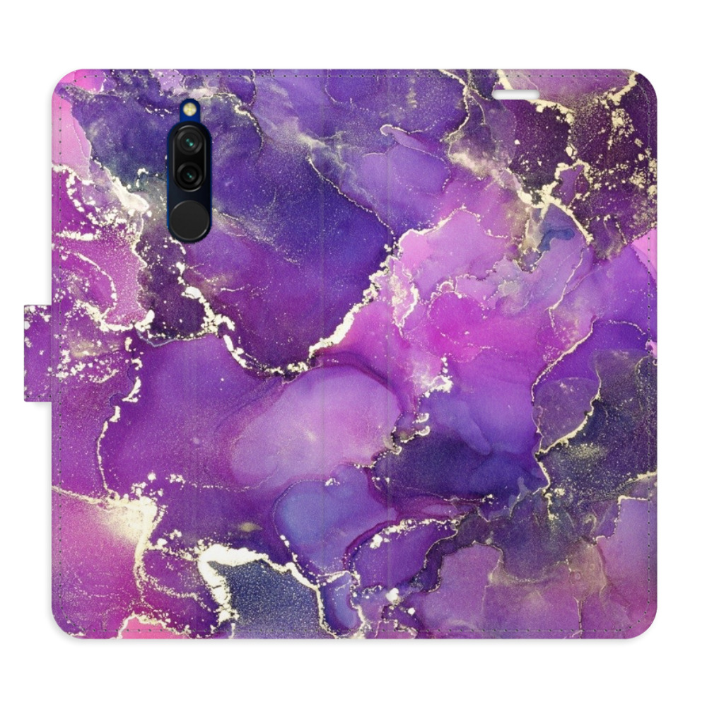Flipové puzdro iSaprio - Purple Marble - Xiaomi Redmi 8