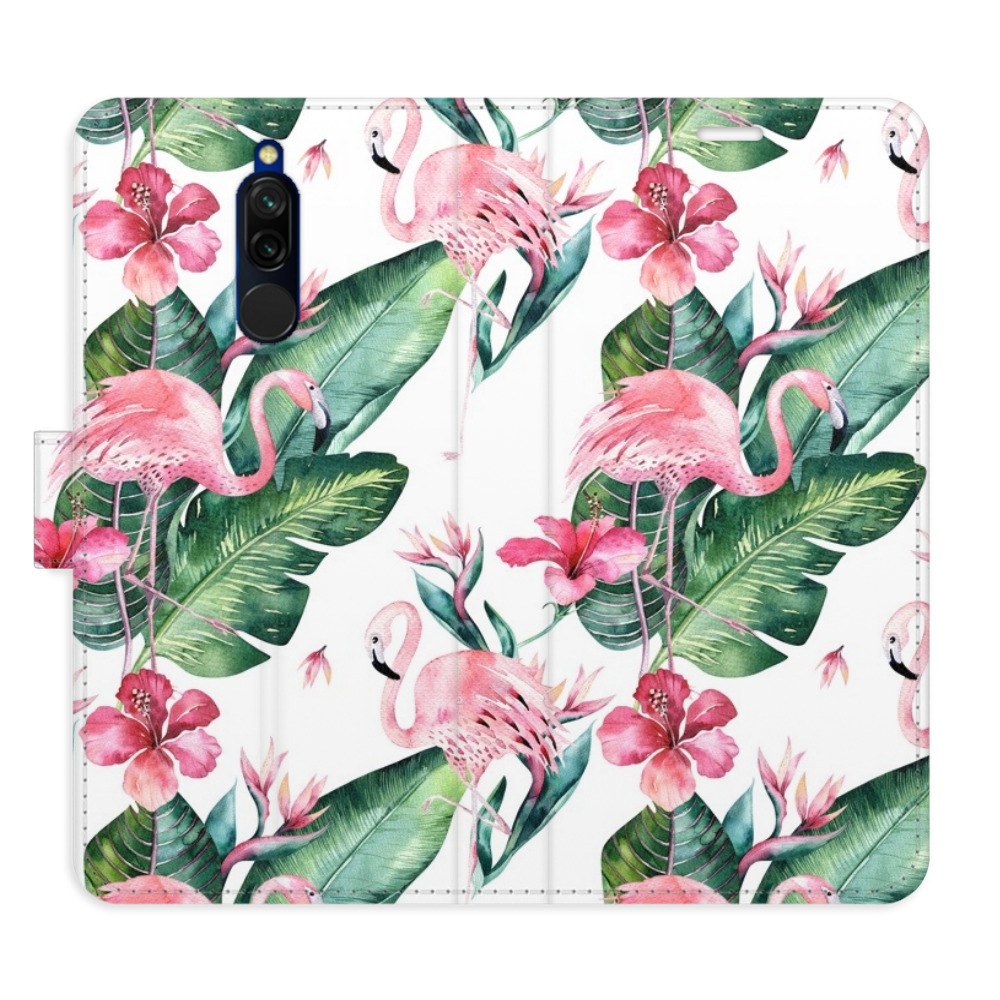 Flipové puzdro iSaprio - Flamingos Pattern - Xiaomi Redmi 8