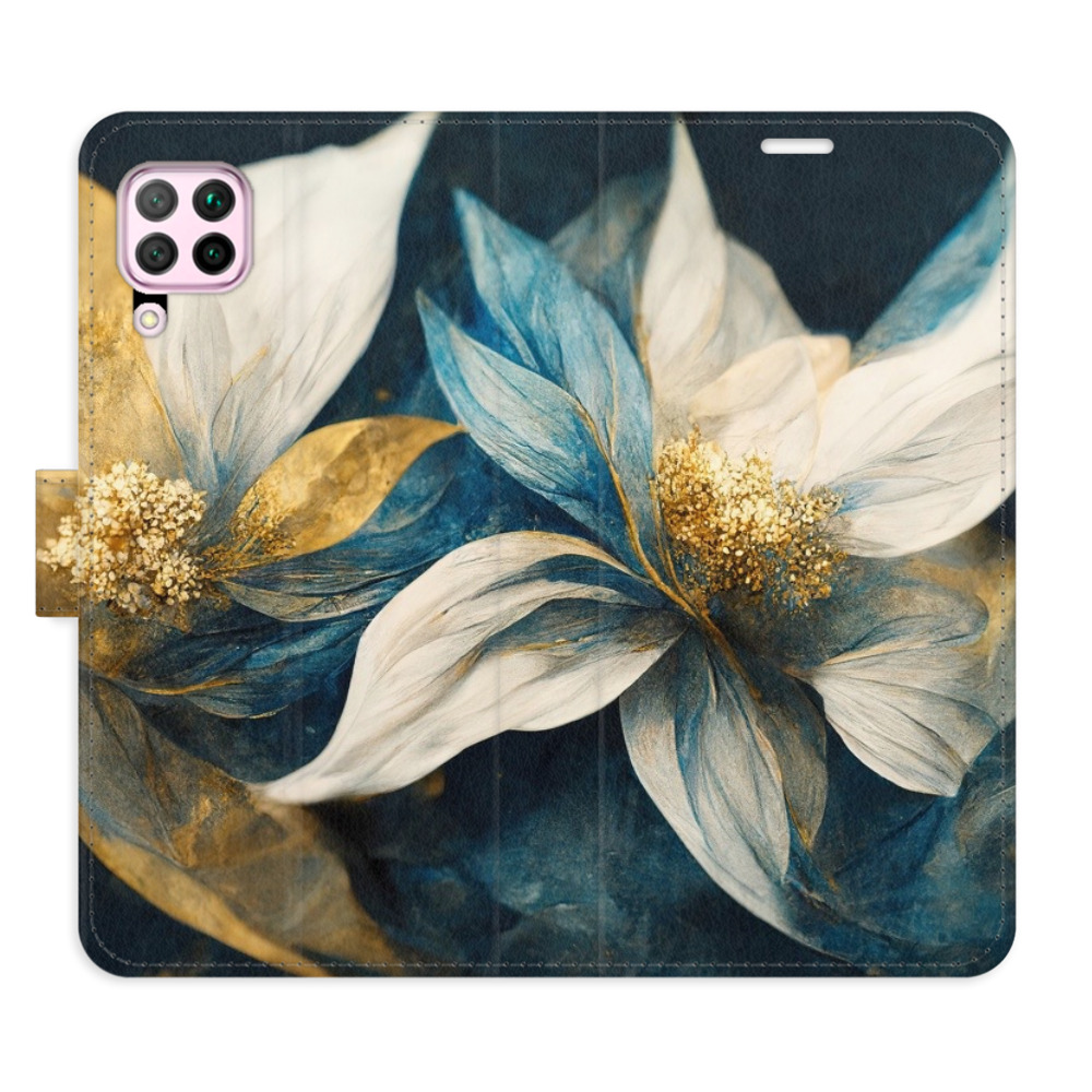 Flipové puzdro iSaprio - Gold Flowers - Huawei P40 Lite