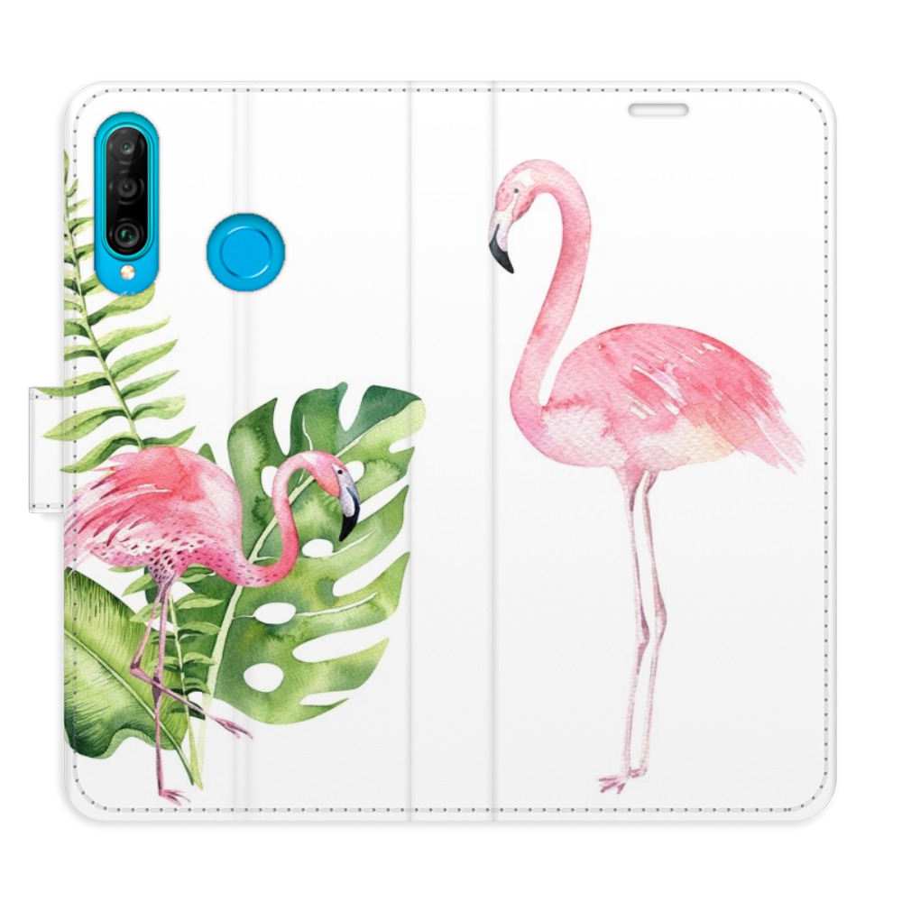 Flipové puzdro iSaprio - Flamingos - Huawei P30 Lite