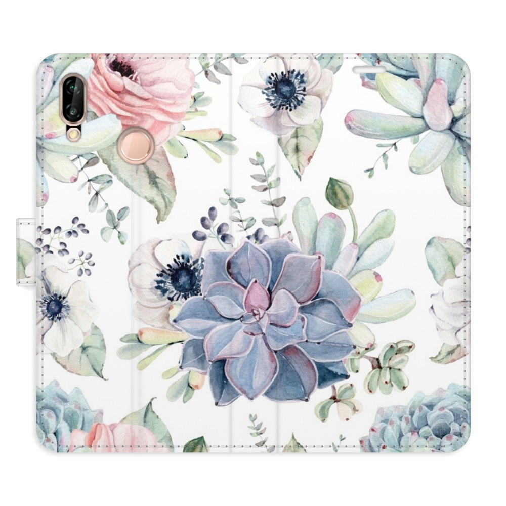 Flipové puzdro iSaprio - Succulents - Huawei P20 Lite