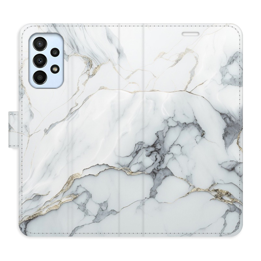 Flipové puzdro iSaprio - SilverMarble 15 - Samsung Galaxy A23 / A23 5G