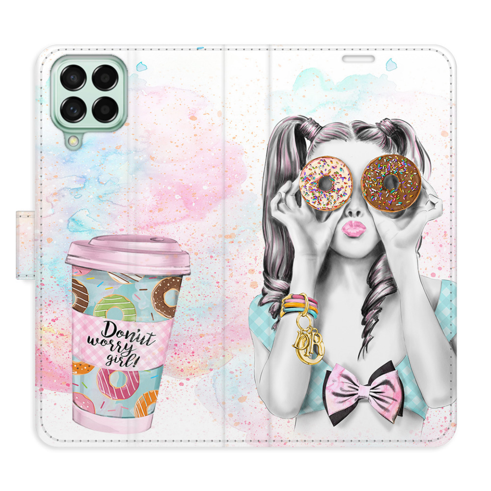 Flipové puzdro iSaprio - Donut Worry Girl - Samsung Galaxy M53 5G