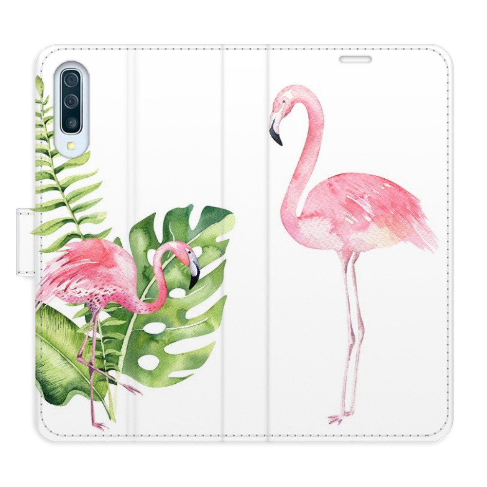 Flipové puzdro iSaprio - Flamingos - Samsung Galaxy A50