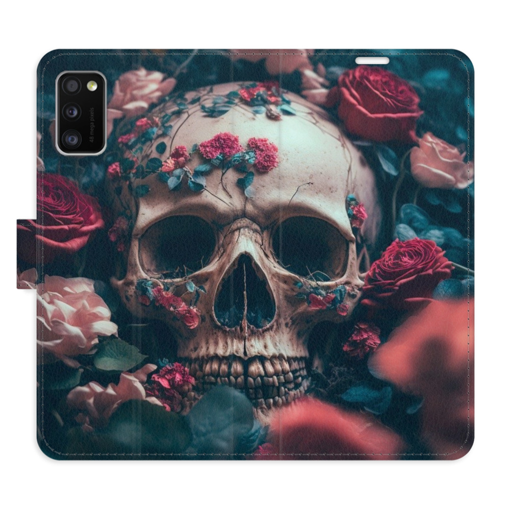 Flipové puzdro iSaprio - Skull in Roses 02 - Samsung Galaxy A41