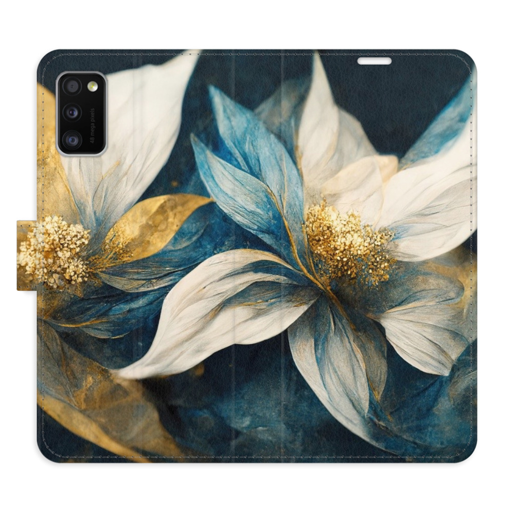 Flipové puzdro iSaprio - Gold Flowers - Samsung Galaxy A41