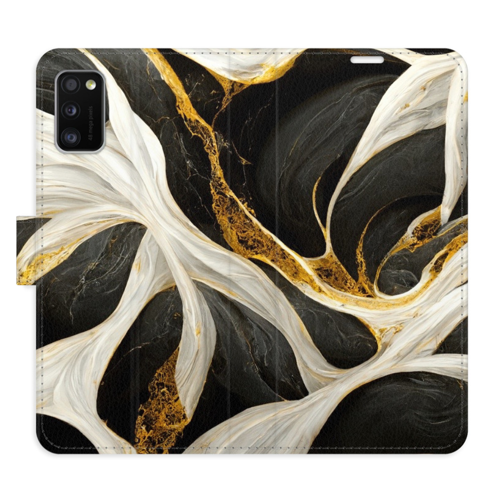 Flipové puzdro iSaprio - BlackGold Marble - Samsung Galaxy A41