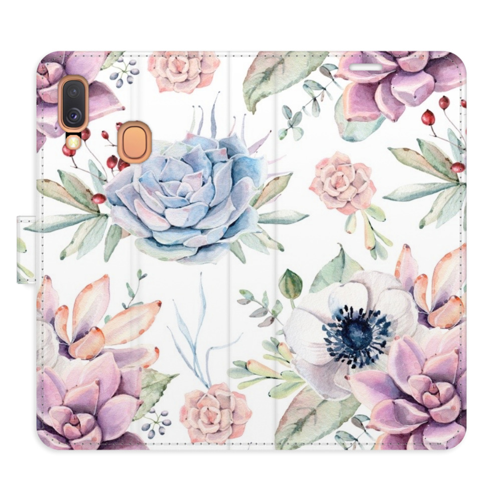 Flipové puzdro iSaprio - Succulents Pattern - Samsung Galaxy A40