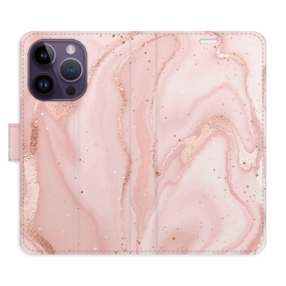 Flipové puzdro iSaprio - RoseGold Marble - iPhone 14 Pro