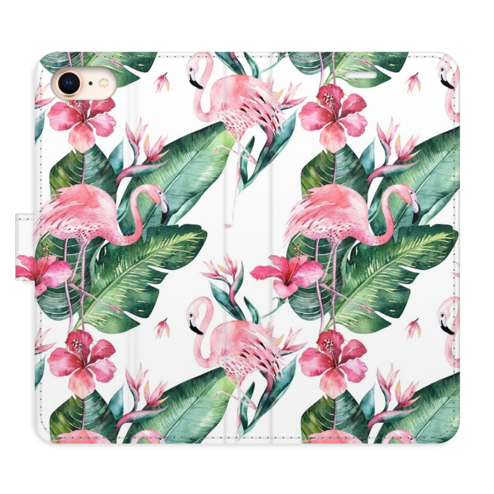 Flipové puzdro iSaprio - Flamingos Pattern - iPhone 7/8/SE 2020