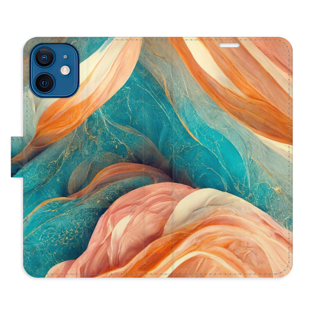 Flipové puzdro iSaprio - Blue and Orange - iPhone 12 mini