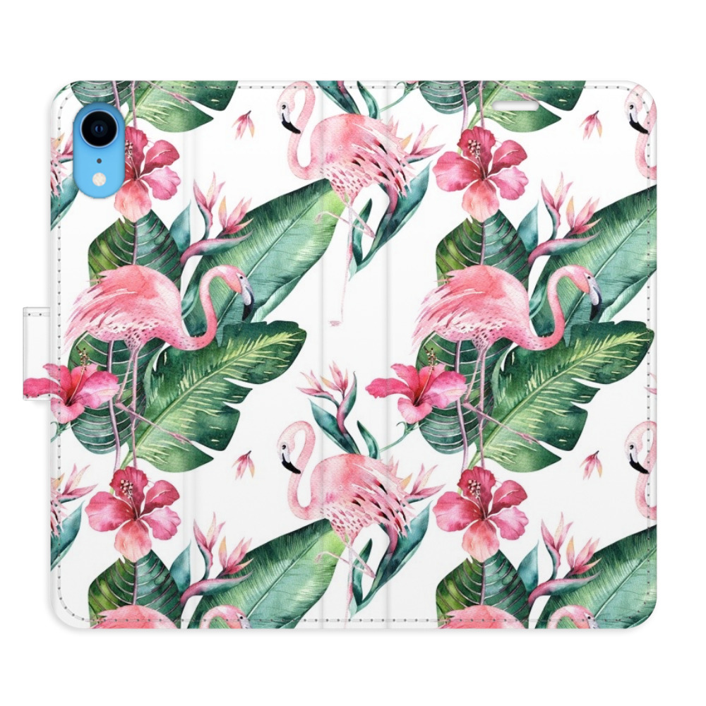 Flipové puzdro iSaprio - Flamingos Pattern - iPhone XR
